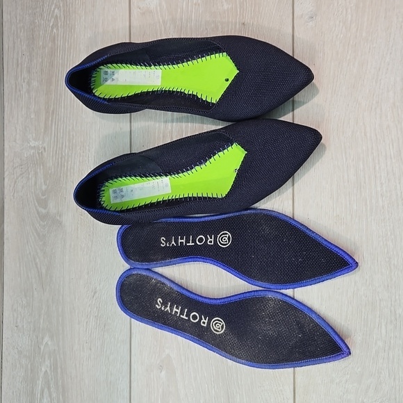 Rothy's Women The Pointed II solid knit washable toe flats shoes sz 7 - Picture 12 of 13